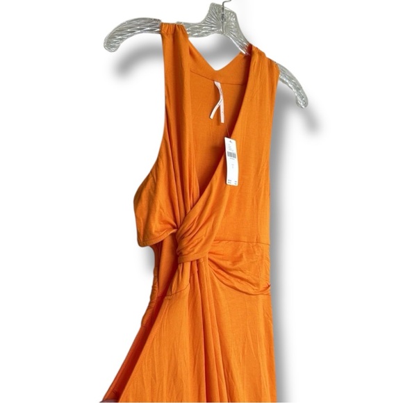 NWT By Anthropologie Asymmetrical Halter Orange Mini Dress Size Large - Picture 6 of 15
